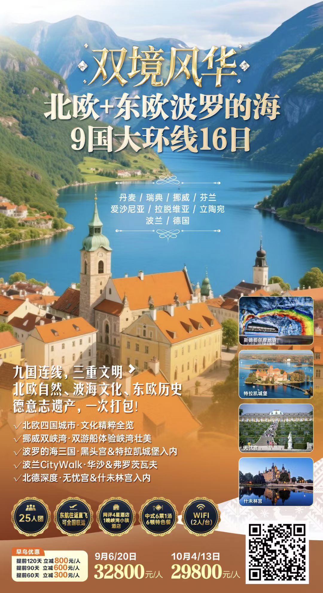 🌐📍 北欧+东欧波罗的海9国大环线16日