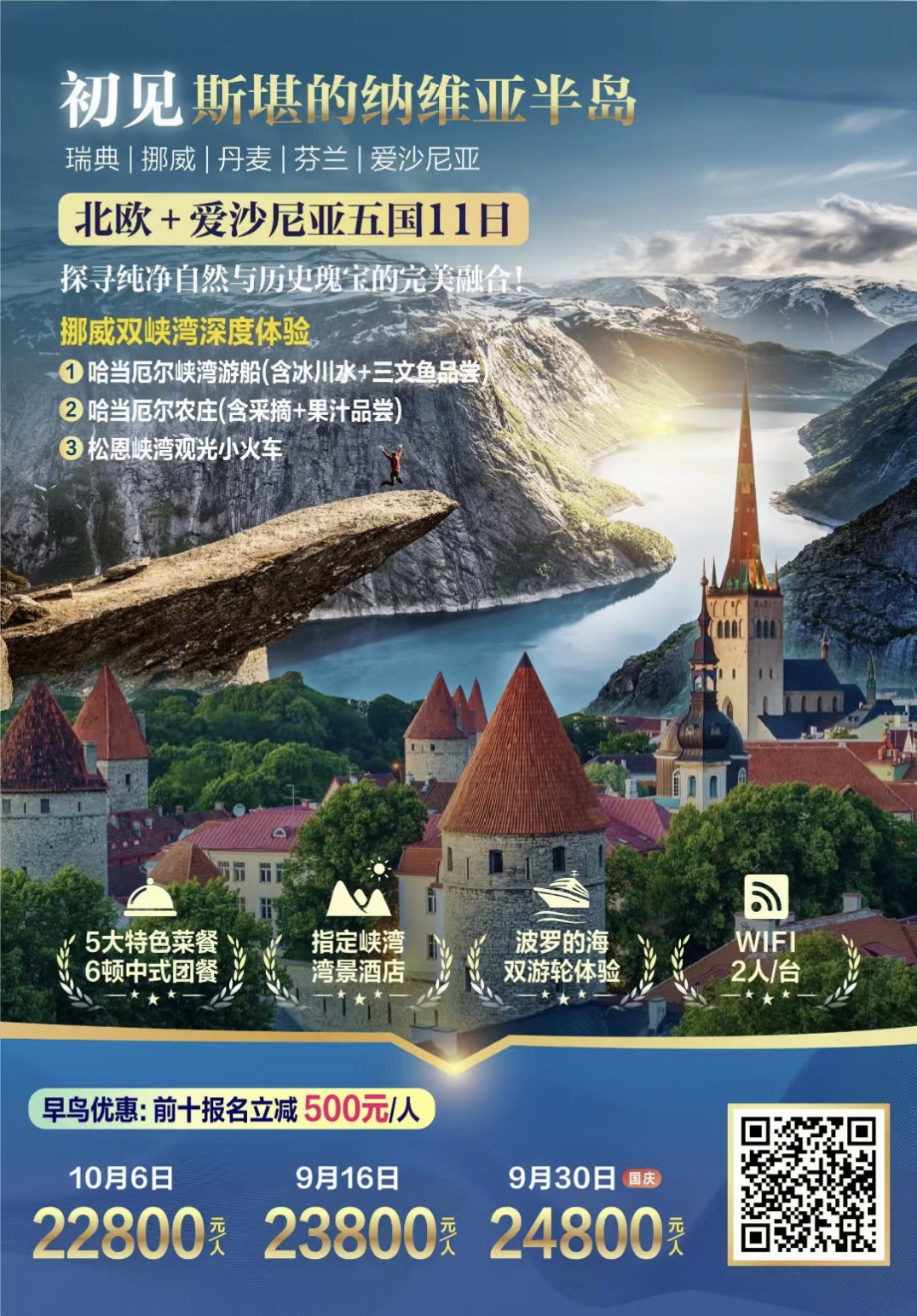 🌐北欧+爱沙尼亚五国11日 瑞典|挪威|丹麦|芬兰|爱沙尼亚